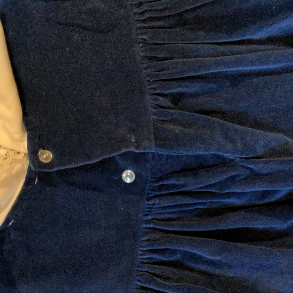 Baby Togs Dresses Vintage Baby Togs Navy Blue Velvet With White